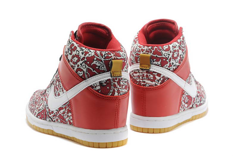 Chaussures Nike Dunk Femmes ascenseur Sky Salut fleurs Rouge Blanc (3)